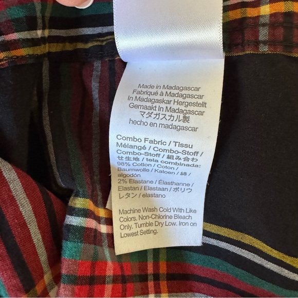 Crewcuts Plaid Poplin Shirt Long Sleeve Button Up Boys Size 12 - Picture 4 of 5